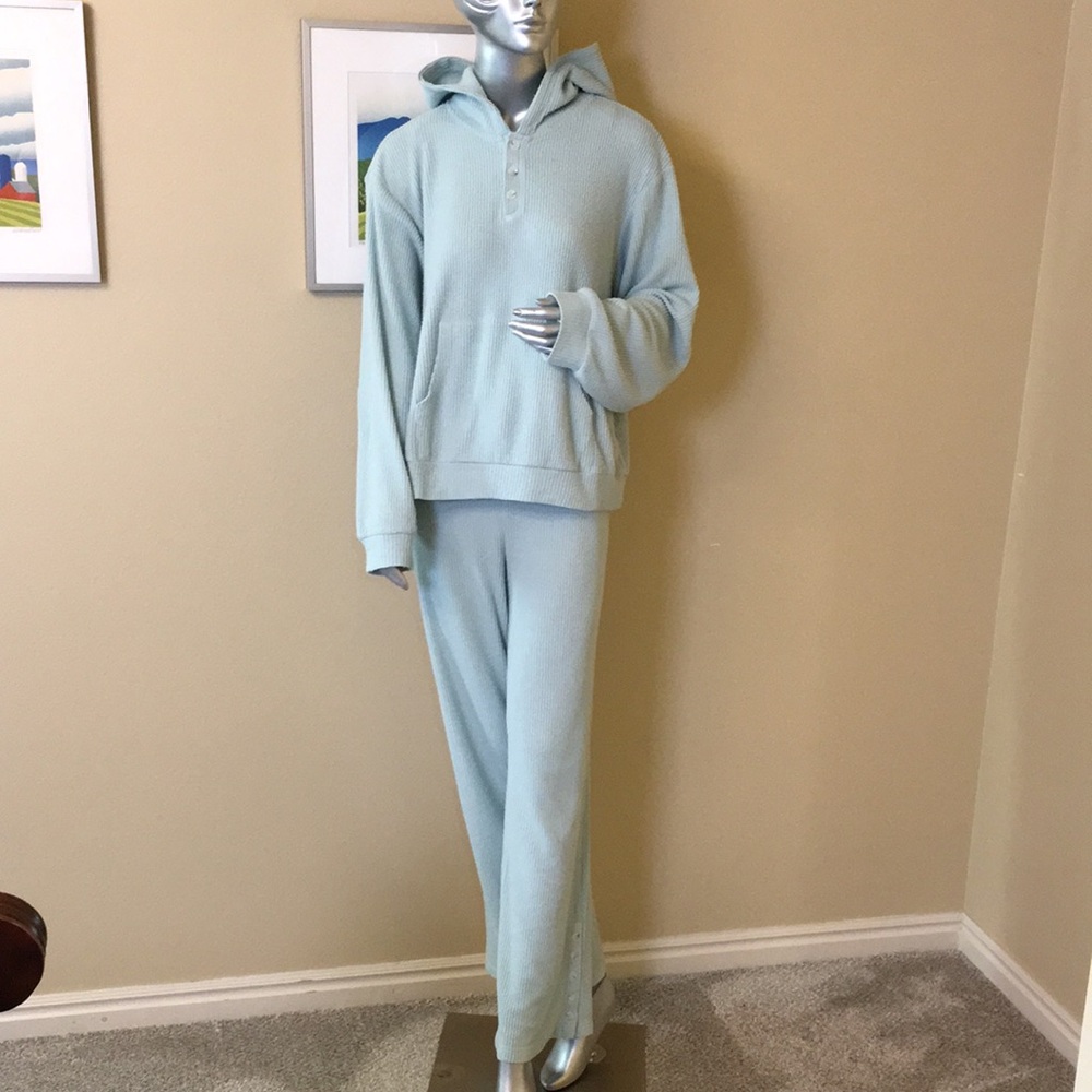 PJ Salvage Matching Hoodie & Pants Pajama Lounge Set Waffle Material